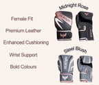 Pair of HERfight women's boxing gloves laid flat